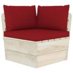 Coussins de palette lot de 3 rouge bordeaux tissu oxford