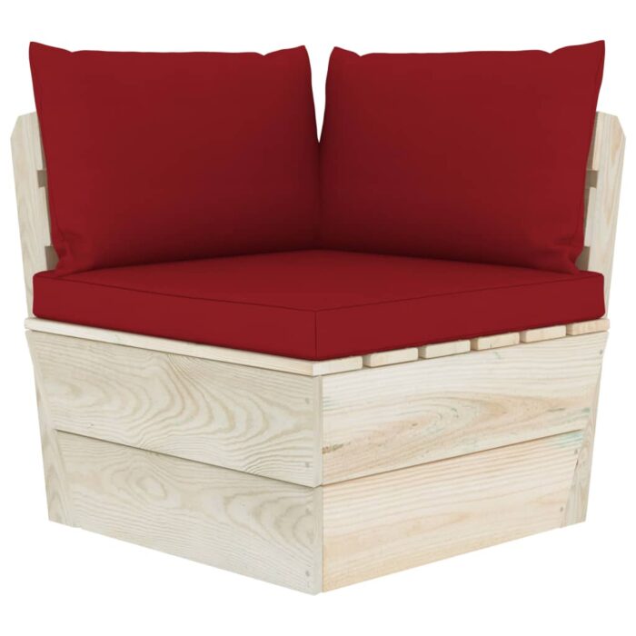 Coussins de palette lot de 3 rouge bordeaux tissu oxford – Image 1