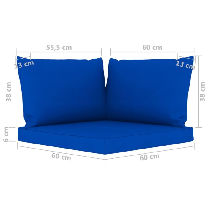 Coussins de palette 3 pcs bleu tissu oxford – Image 4