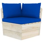 Coussins de palette 3 pcs bleu tissu oxford