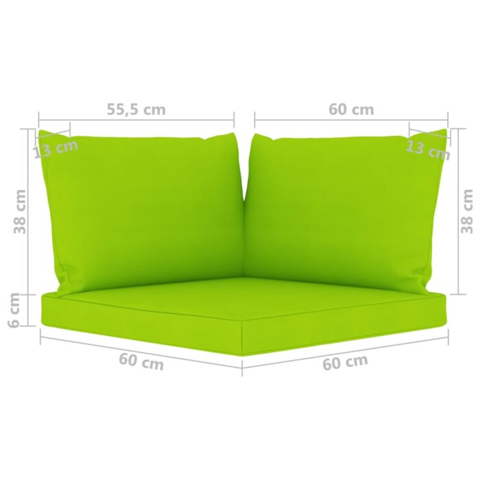 Coussins de palette lot de 3 vert vif tissu oxford – Image 4
