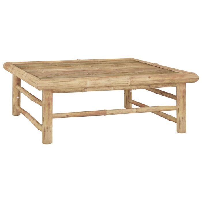 Salon de jardin 2 pcs avec coussins blanc crème Bambou – Image 2