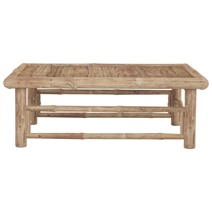Table de jardin 65x65x30 cm Bambou – Image 2