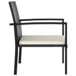 Chaises à manger de jardin lot de 2 Résine tressée Noir – Image 2