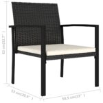 Chaises à manger de jardin lot de 2 Résine tressée Noir – Image 4