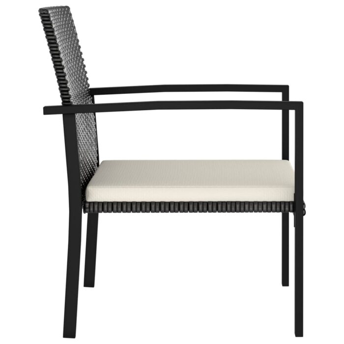 Chaises à manger de jardin lot de 4 Résine tressée Noir – Image 2