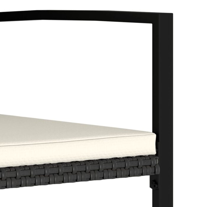 Chaises à manger de jardin lot de 4 Résine tressée Noir – Image 3