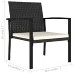 Chaises à manger de jardin lot de 4 Résine tressée Noir – Image 4