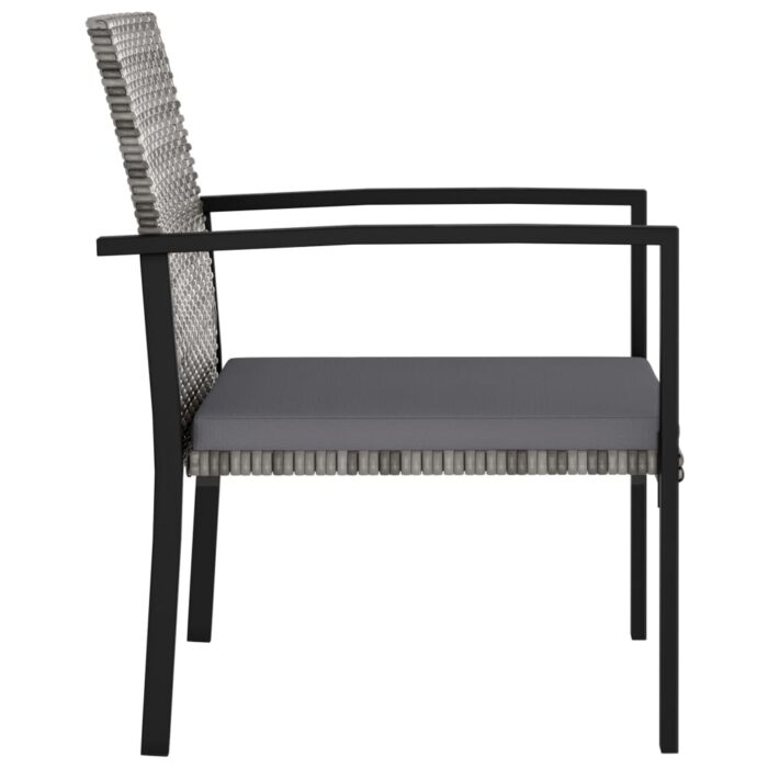 Chaises à manger de jardin lot de 2 Résine tressée Gris – Image 2