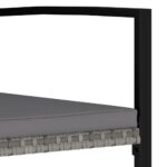 Chaises à manger de jardin lot de 2 Résine tressée Gris – Image 3