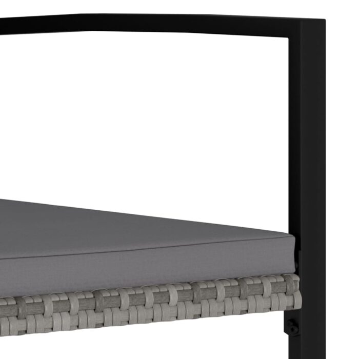 Chaises à manger de jardin lot de 2 Résine tressée Gris – Image 3