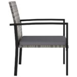 Chaises à manger de jardin lot de 4 Résine tressée Gris – Image 2