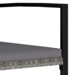 Chaises à manger de jardin lot de 4 Résine tressée Gris – Image 3