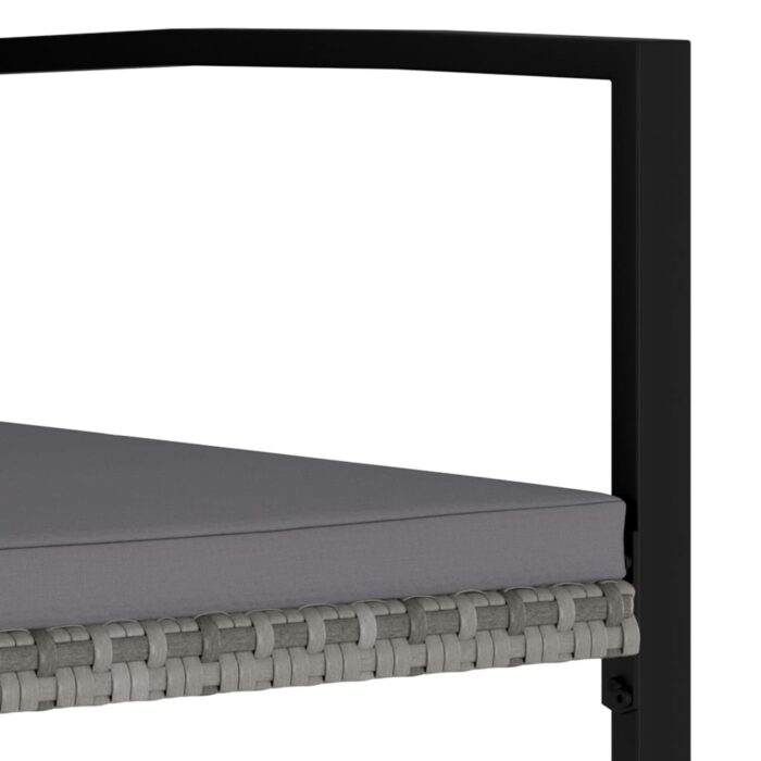 Chaises à manger de jardin lot de 4 Résine tressée Gris – Image 3