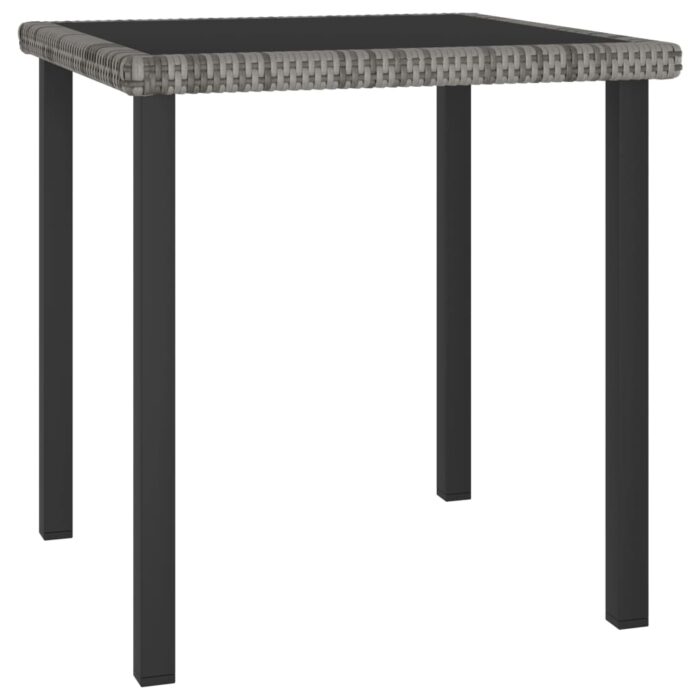Table à dîner de jardin Gris 70x70x73 cm Résine tressée – Image 1