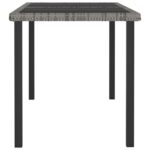 Table à dîner de jardin Gris 140x70x73 cm Résine tressée – Image 2