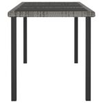 Table à dîner de jardin Gris 180x70x73 cm Résine tressée – Image 2