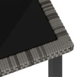 Table à dîner de jardin Gris 180x70x73 cm Résine tressée – Image 3