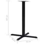 Pied de table de bistro Noir 76x76x107 cm Fonte – Image 5