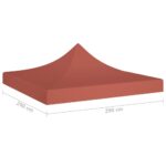 Toit de tente de réception 3x3 m Terre cuite 270 g/m² – Image 4