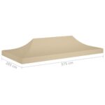 Toit de tente de réception 6x3 m Beige 270 g/m² – Image 5