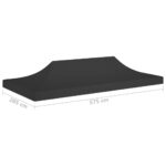 Toit de tente de réception 6x3 m Noir 270 g/m² – Image 5