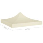 Toit de tente de réception 2x2 m Crème 270 g/m² – Image 4