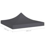 Toit de tente de réception 2x2 m Anthracite 270 g/m² – Image 4