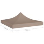 Toit de tente de réception 2x2 m Taupe 270 g/m² – Image 4