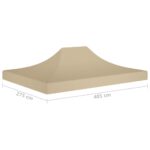 Toit de tente de réception 4x3 m Beige 270 g/m² – Image 5