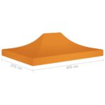Toit de tente de réception 4x3 m Orange 270 g/m² – Image 5