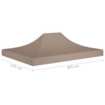 Toit de tente de réception 4x3 m Taupe 270 g/m² – Image 5