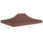 Toit de tente de réception 4x3 m Marron 270 g/m² – Image 5