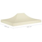 Toit de tente de réception 4,5x3 m Crème 270 g/m² – Image 5
