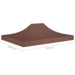 Toit de tente de réception 4,5x3 m Marron 270 g/m² – Image 5