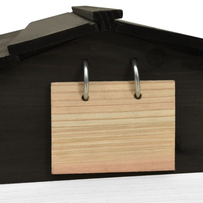 Garage de tondeuse à gazon Noir et blanc 78x74x54 cm Sapin – Image 4