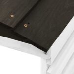 Garage de tondeuse à gazon Noir et blanc 78x74x54 cm Sapin – Image 5