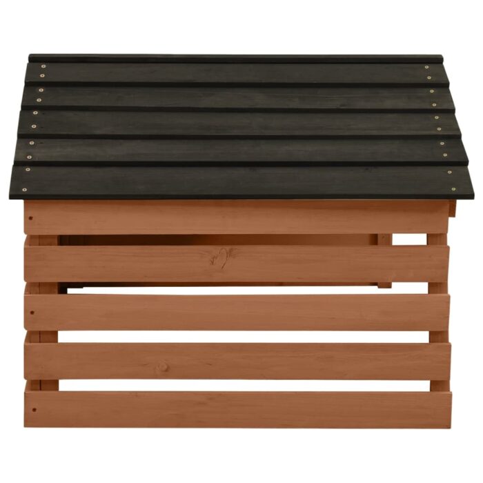 Garage de tondeuse à gazon Noir et marron 78x74x54cm Sapin – Image 2