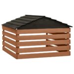 Garage de tondeuse à gazon Noir et marron 78x74x54cm Sapin – Image 3