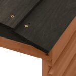 Garage de tondeuse à gazon Noir et marron 78x74x54cm Sapin – Image 5