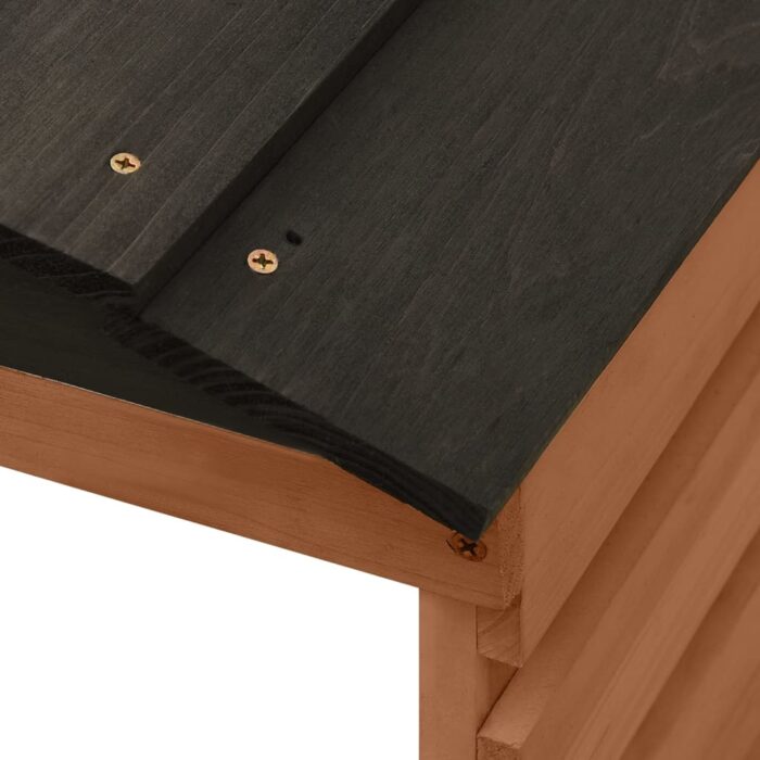 Garage de tondeuse à gazon Noir et marron 78x74x54cm Sapin – Image 5