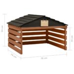 Garage de tondeuse à gazon Noir et marron 78x74x54cm Sapin – Image 6