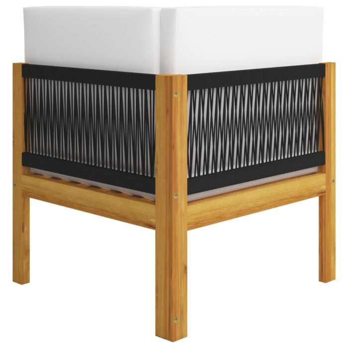 Salon de jardin 2 pcs avec coussins Bois d'acacia solide – Image 11