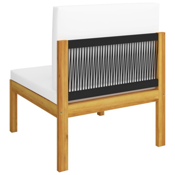 Salon de jardin 2 pcs avec coussins Bois d'acacia solide – Image 7
