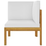 Salon de jardin 2 pcs avec coussins Bois d'acacia solide – Image 9