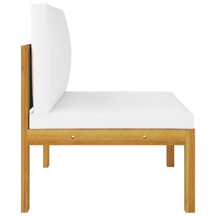 Salon de jardin 2 pcs avec coussins Bois d'acacia solide – Image 9
