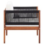 Chaise de jardin avec coussin Bois d'acacia solide – Image 2