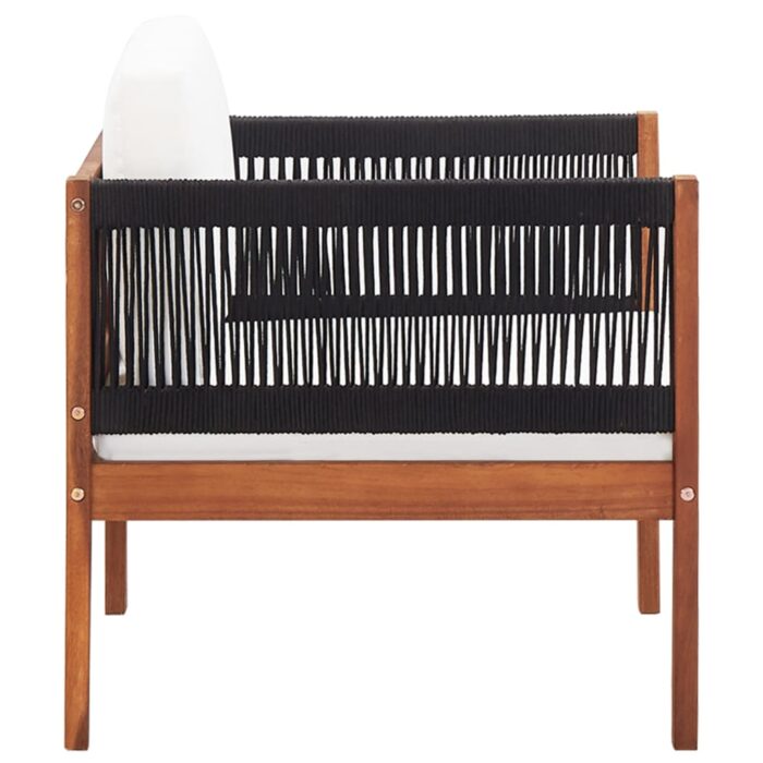 Chaise de jardin avec coussin Bois d'acacia solide – Image 2