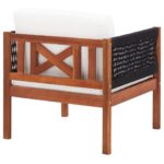 Chaise de jardin avec coussin Bois d'acacia solide – Image 3