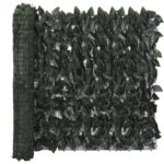 Écran de balcon avec feuilles vert foncé 400x75 cm